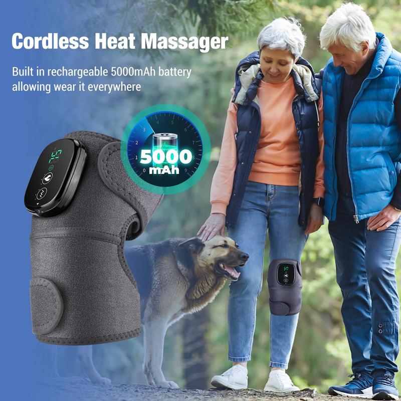 Comfort Portable Knee Massager, 1 Box Cordless Knee Massager Device, Portable Neck Shoulder Massaging Machine, 3-in-1 Heated Vibrating Massager for Knees, Shoulders & Elbows, Eid al-Adha Gift