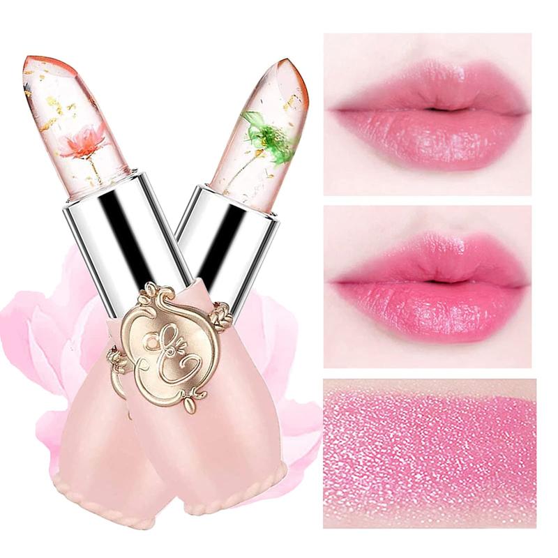 6 Pack Crystal Jelly Flower Lipstick Set, Nutritious Temperature Change Lip Balm Long Lasting Moisturizer Lip Gloss Magic Color Change Lip Stick Set