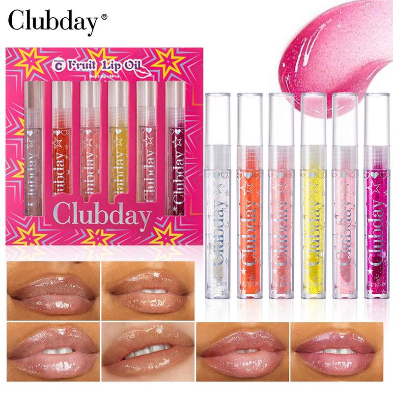 Glitter Lip Gloss Set, 6 Counts set Moisturizing Lip Gloss, Glossy Lip Glaze, Plumping Lip Oil for Girls & Women