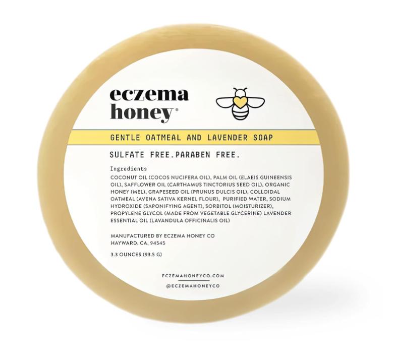 ECZEMA HONEY Gentle Oatmeal and Lavender Soap - Natural Eczema Body Wash - Daily Gentle Soap for Dry, Itchy, Sensitive, & Irritable Skin (3.3 Oz)