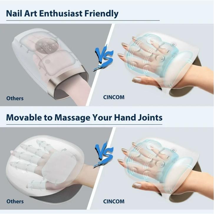 CINCOM Cordless Hand Massager with Heat & 7 Massage Balls, Gift for Hand Massage for Pain Relief and Finger Numbness Relief