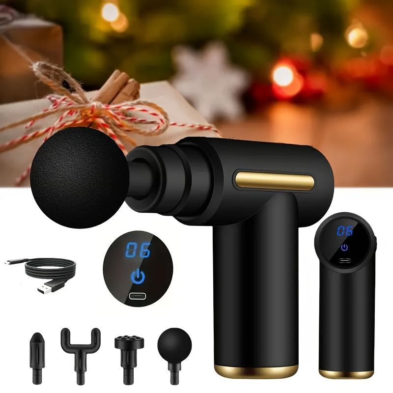 USB Charging Massage Gun with LCD Display, 6-Speed Adjustment for Deep Tissue Muscle Relaxation, 1200MAh Lithium Battery, without Flavor, with Full Body Massager, Suitable for Fitness and Recovery, Ideal Gift