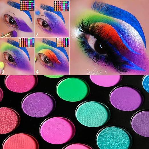 Rainbow Eyeshadow Palette, Professional 35 Bright Colors Matte Shimmer Makeup Palette, Highly Pigmented & Waterproof - Gentle, Compact