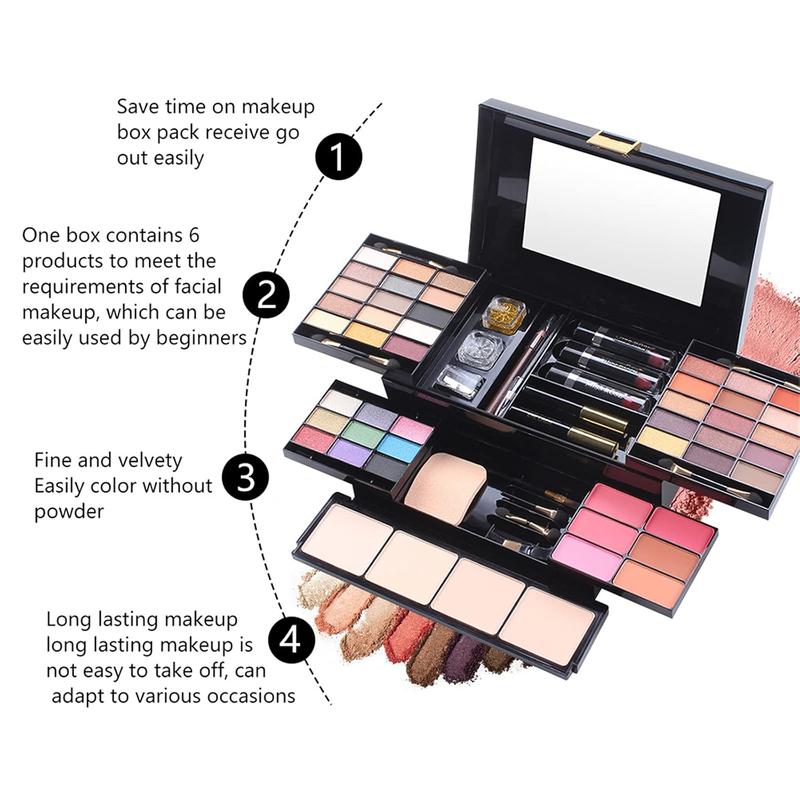 54 Color All-in-One Holiday Gift Makeup Set  Essential Starter Bundle Include Eyeshadow Palette Lipstick Concealer Blush Mascara Foundation  Powder - Makeup Kit for Women Full Kit