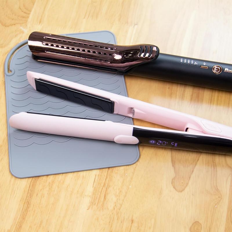 Silicone Heat Mat for Hair Tools - Flat Iron and Curling Iron Pad, Heat-Resistant Travel Case, 9