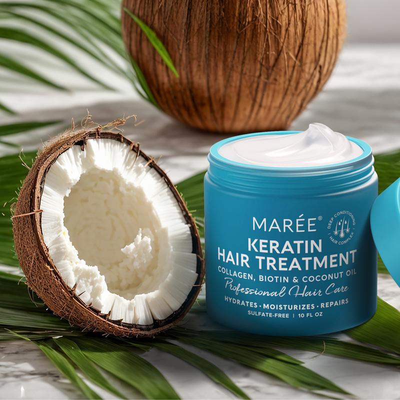 MAREE Keratin Hair Mask - Keratin Hair Treatment & Conditioner for Dry & Damaged Hair - Bond Repair & Restore Hydrating Mask - 10 oz