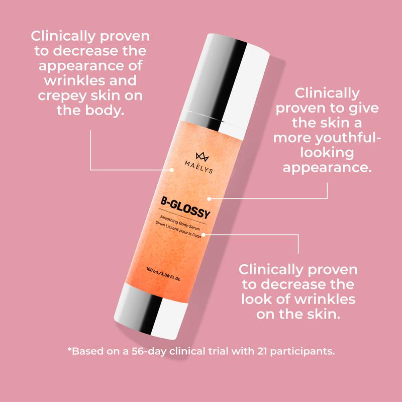 MAËLYS B-GLOSSY Clinically Proven Smoothing Body Serum for Wrinkles, Crepey Skin - Powered With Microfluidic Technology