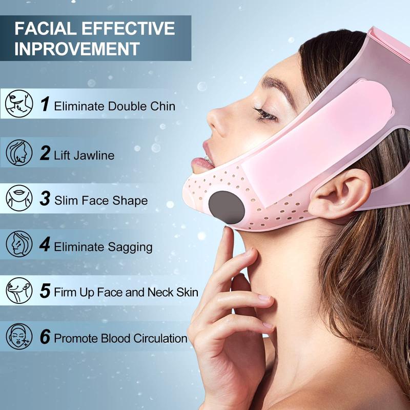 JUSRON Double Chin Reducer V Line Face Lifting Tape - Soft Silicone Chin Strap Face Shaper for Removing Double Chin, Suitable for Women and Men