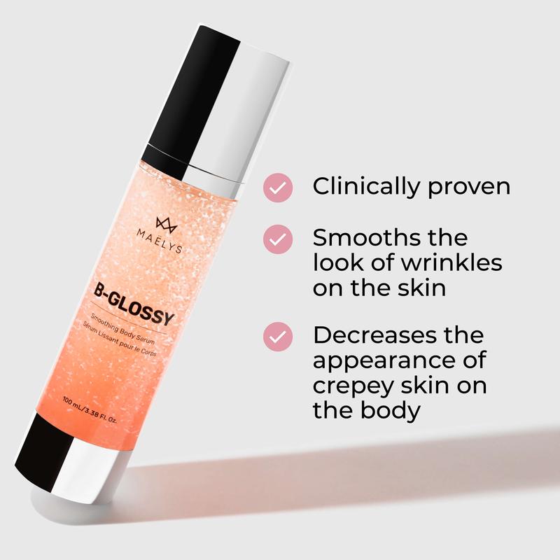 MAËLYS B-GLOSSY Clinically Proven Smoothing Body Serum for Wrinkles, Crepey Skin - Powered With Microfluidic Technology