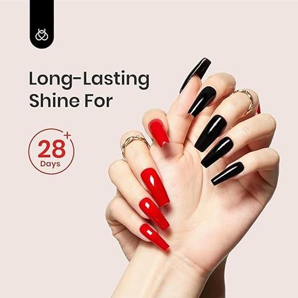 2 Pcs 15ml No Wipe Gel Top Coat and Base Coat Set - Shine Finish and Long Lasting, Soak Off LED Nail Lamp Gel Base Top Coat Finish Nail Art Design Manicure Gifts for Women