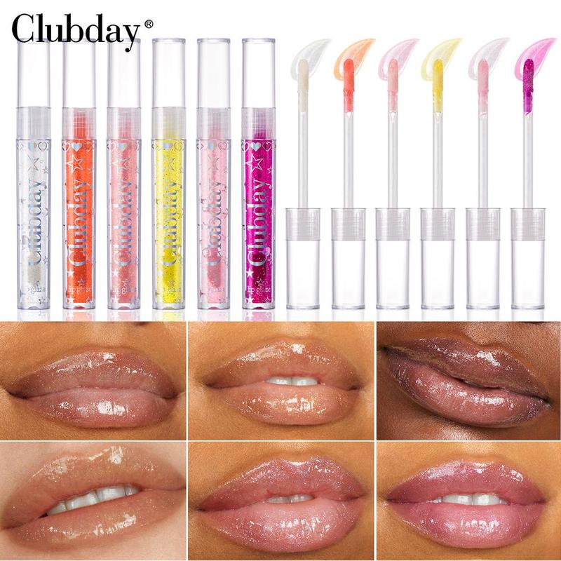 Glitter Lip Gloss Set, 6 Counts set Moisturizing Lip Gloss, Glossy Lip Glaze, Plumping Lip Oil for Girls & Women