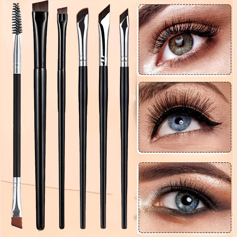 Professional Eyeliner & Eyebrow Brush Set, 6 Counts set Multifunctional Makeup Brush with Soft Bristles, Makeup Tool for Women