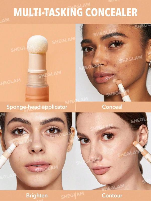 SHEGLAM Complexion Boost Concealer Sponge-Head Applicator for Long-Lasting Coverage - Foundation, Makeup