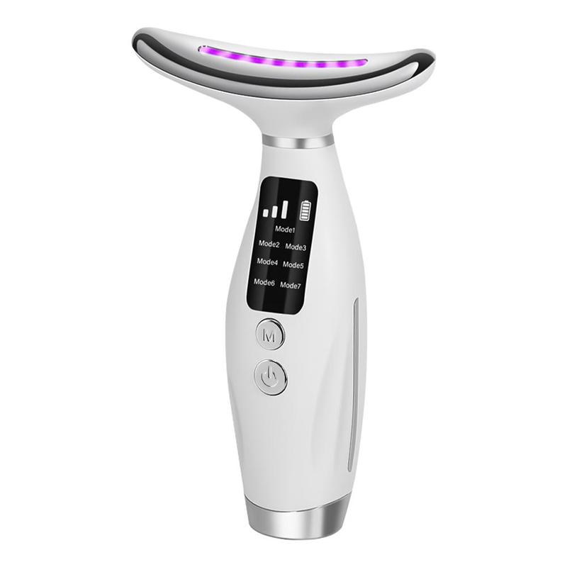 7 Modes Heat Vibration Massager, 1 Box Neck Massager, Neck Lifting & Firming Beauty Instrument, Professional Facial Beauty Massager for Women