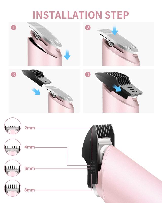 PRITECH Hair Trimmer for Women, Waterproof Bikini Trimmer, Rechargeable Pubic Hair clippers and Trimmer, Electric Shaver for Women, Women Electric Razor, Hair Cut Kit, Barber Grooming Set, Mix Color hairtwistermachine 31clippershaversethaircut