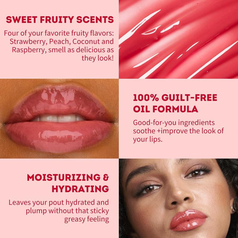 Moisturizing Lip Oil, 1 Count No-sticky Gloss Lip Balm, Fruit Flavored Lip Oil For Dry Lip's Moisturizing Hydrating And Nourishing