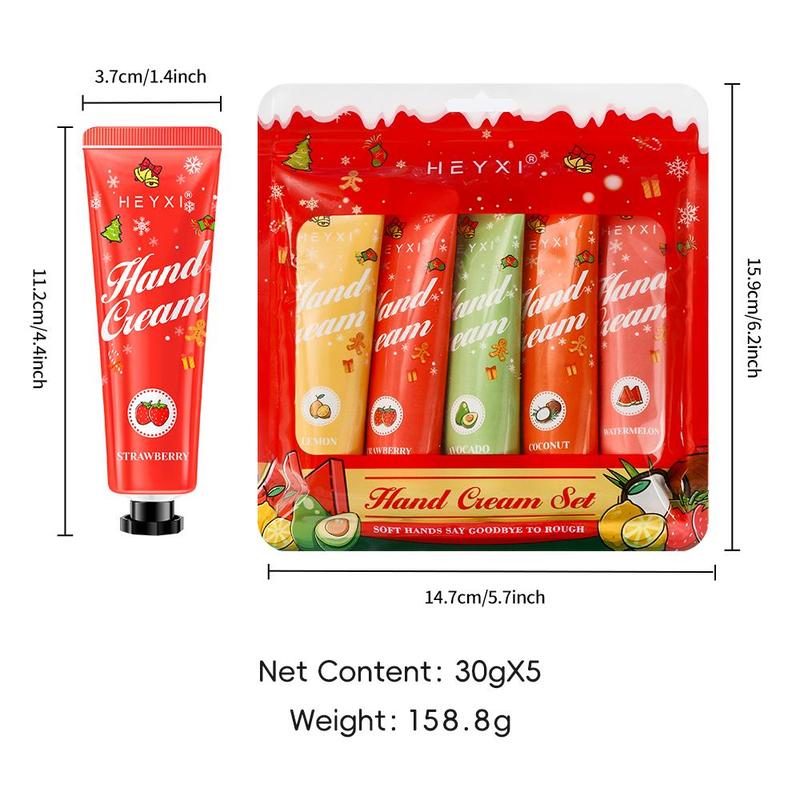 Fruit Scented Hand Cream Set, 5 Counts set Moisturizing Hand Lotion, Hand Care Product for Women & Men, Daily Hand Care Product