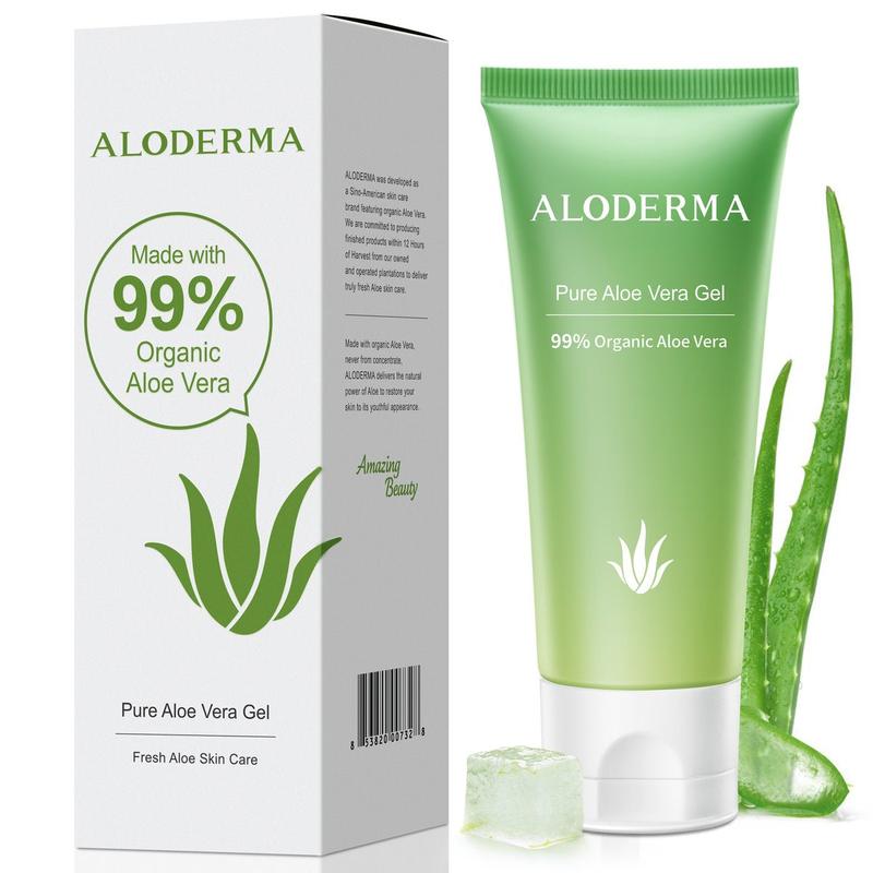 Aloderma Pure Organic Aloe Vera Gel and Hydrators - Made within 12 Hours of Harvest for Maximum Bioactivity Ideal for Skin Repair, Scalp, & Hair, Soothing Aloe Moisturizer