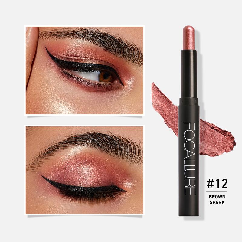 [Gift] Focallure Matte and Shimmer Cream Eyeshadow Pencil #08 COPPER, Shimmer Cream Eyeshadow Stick, High Pigmented Eyeshadow, Highlighter Eye Liner, Multi-Dimensional eyes Look