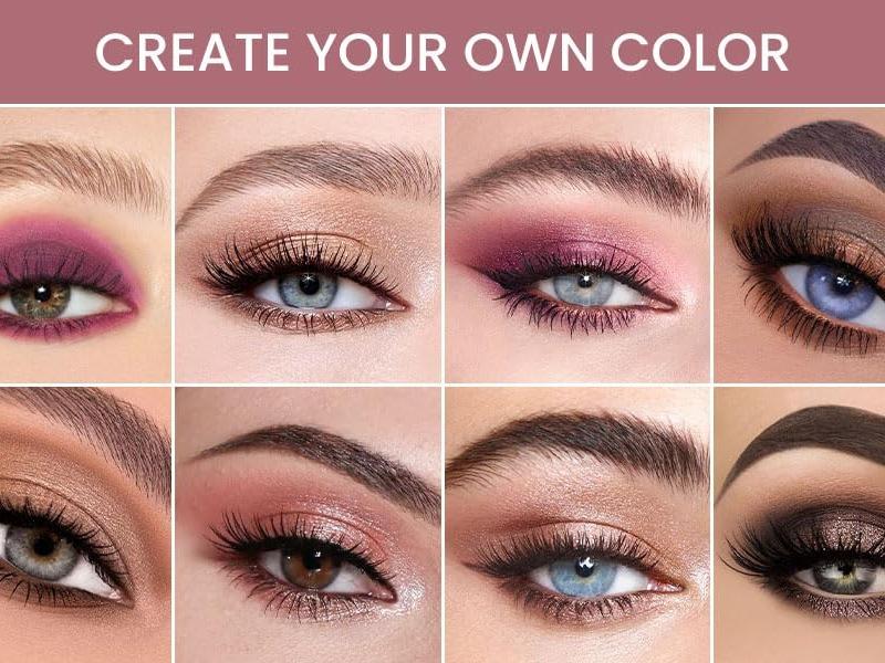 30 Colors Matte Shimmer Eyeshadow Palette with Brush for Eye Makeup,High Pigmented Pink Purple Brown Eye Shadow Powder Palet