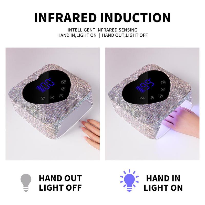 Rechargeable UV Nail Lamp, 1 Box Fast Nail Dryer Curing Lamp with 5 Timer Settings, Touch Control and Auto Sensor Nail Art Tool for Salon and Home