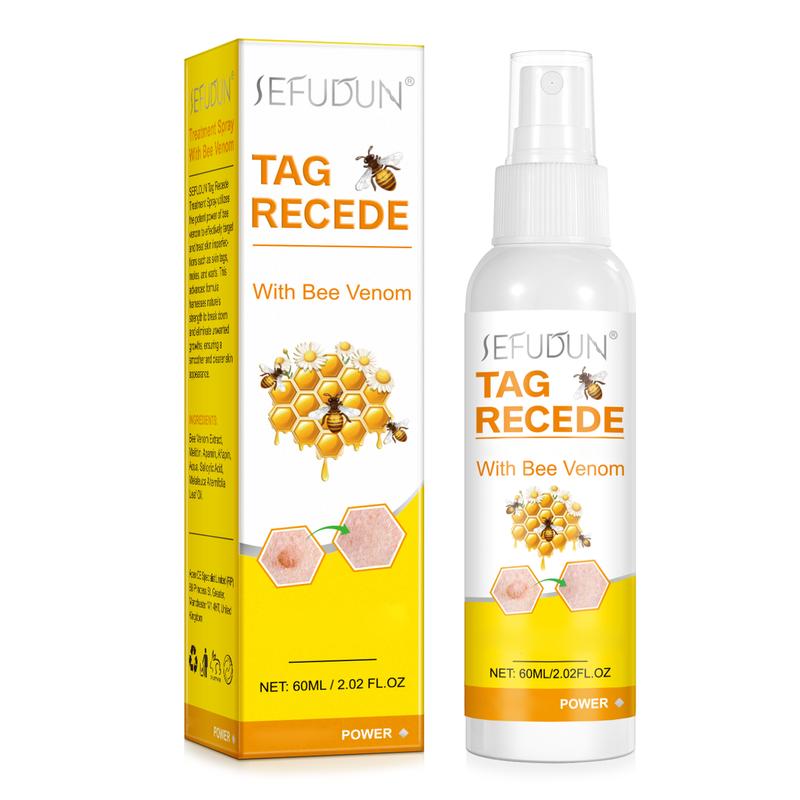 Sefudun 3 PCS Tag Recede Bee Venom, Tag Recede Bee Venom Spray for Women and Men 60ml PCS Skincare Acne Skin Repair