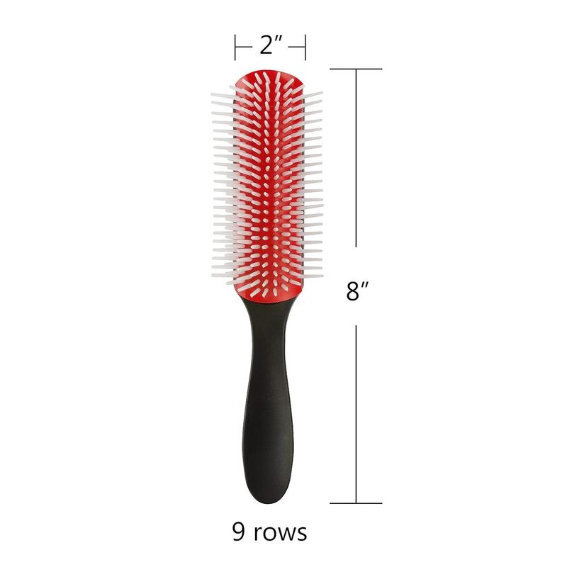 9 Rows Hair Brush, Easy Clean Removable Hairbrush For Styling Detangling Shaping Smoothing Blow-Drying Separating,Defining Curls For Curly Hair