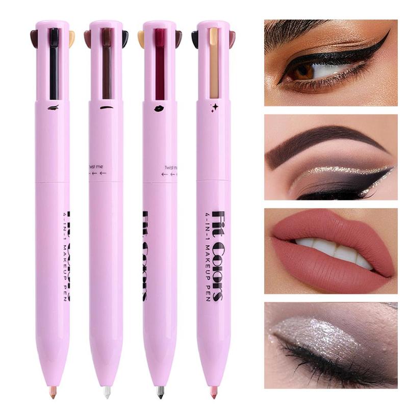 4 in 1 Multi-function Makeup Pen, Compact Travel Eyeliner, Lip Liner, Eyebrow Pencil, Highlighter Eyeshadow Pen, Portable Multi-function Makeup Set, Summer Gift, Fall Gift, Cat Makeup