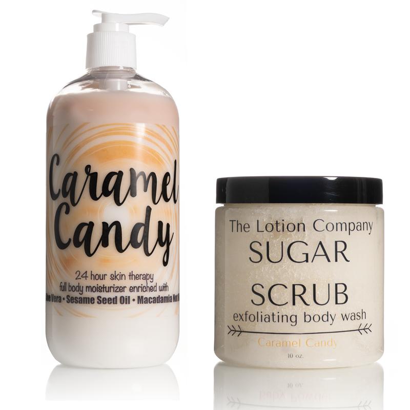 COMBO PACK: BODY LOTION + SUGAR SCRUB EXFOLIATING BODY WASH DUO; BODY CARE by The Lotion Company; Holiday Gift Idea; 16 oz lotion