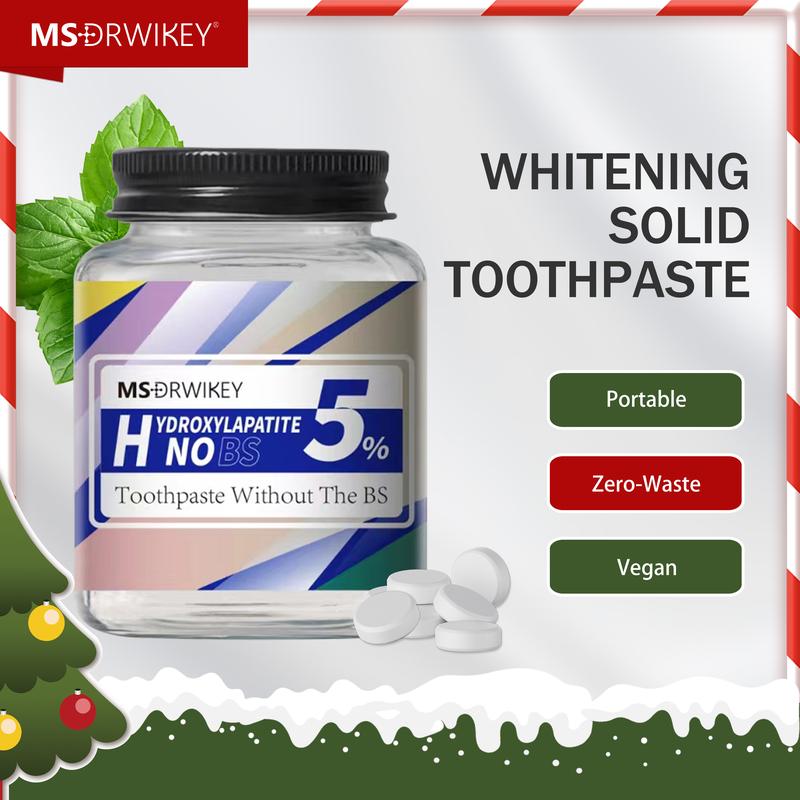 MSDRWIKEY Christmas stocking stuffers  Solid Toothpaste – Fluoride-Free, Eco-Friendly, Travel-Friendly, Long-Lasting Fresh Breath | Natural Oral Care