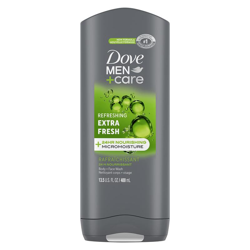 DOVE MEN + CARE Body Wash and Face For Fresh, Healthy-Feeling Skin Extra Fresh Cleanser That Effectively Washes Away Bacteria While Nourishing Your 13.5 oz