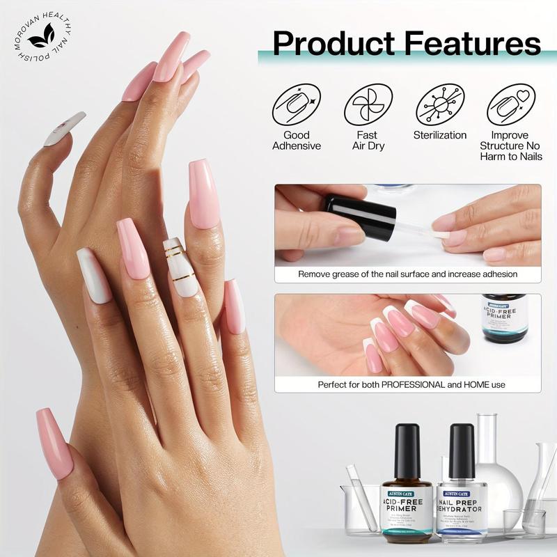 Nail Art & Nail Polish, 1 Box Acid-free Natural Nail Prep Primer, Fast Drying Nail Art Primer, Non-acid Formula Nail Art Primer, Gift Box Set