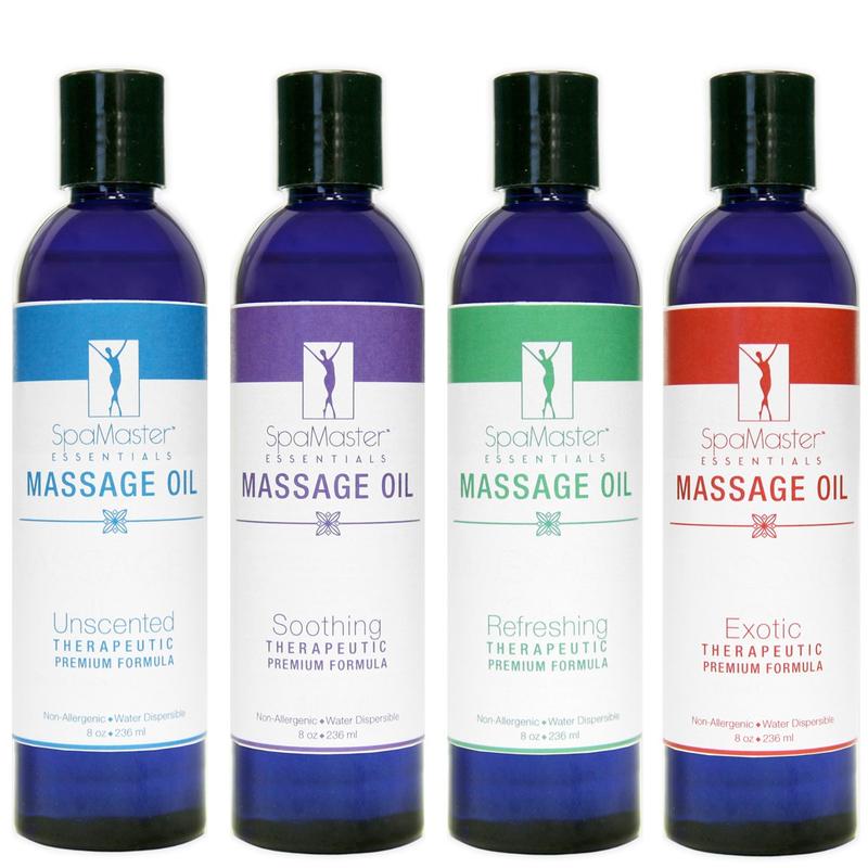 Master Massage 8oz Per Bottle Variety Massage Oil- Unscented, Exotic, Soothing, Refreshing, Body Care, Comfort