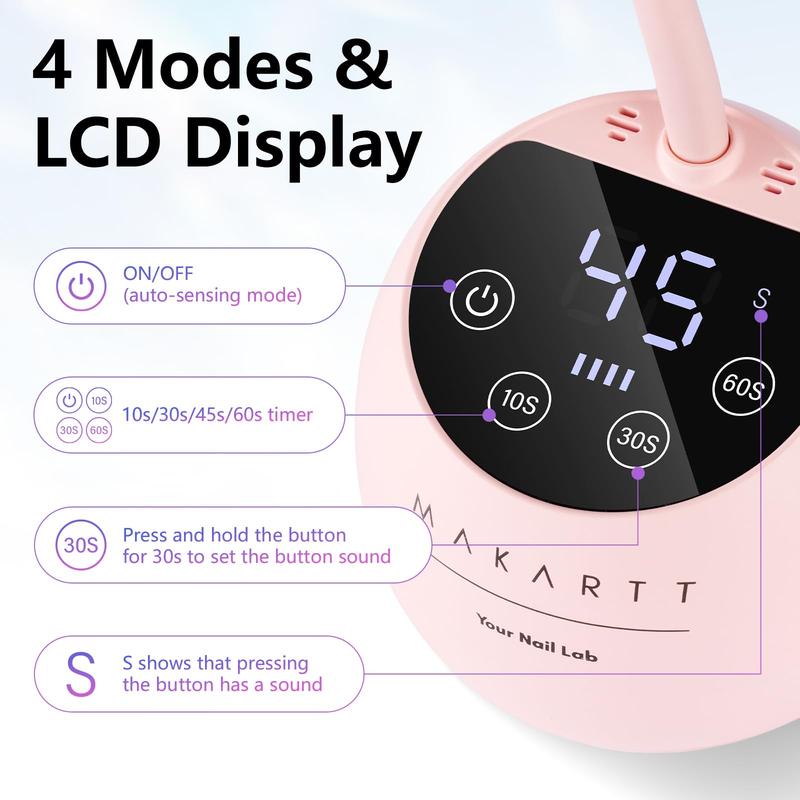 [BEST PRICE EVER] Makartt Luxury UV Nail Lamp Luminoza 10W Rechargeable LED Light with Sensor for Acrylic Nail Extension and polish Cure, Portable Polish Curing Dryer Lamp with 4 Timers,  Home DIY Use Nail Art Nail Care Cutics professional uv Gel Manicure