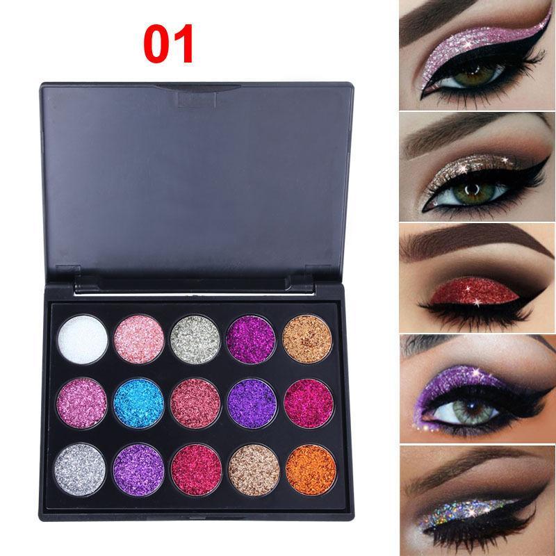 15 Color Glitter Eyeshadow Palette, Shimmering Eye Shadow Makeup Palette, Colorful Eye Makeup Products for All Styles and Occasions