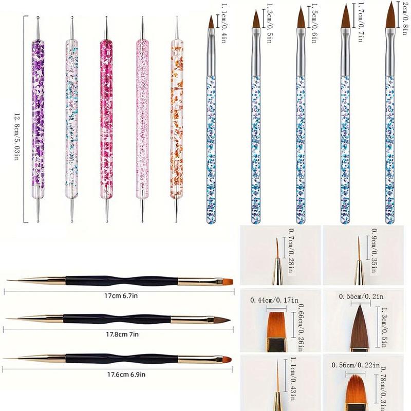 Manicure Brush & Drill Pen Set, 31pcs set Nail Art Tool, DIY Nail Design Nail Care Tools, Professional Manicure Tool for Home & Beauty Salon Use, Nail Art & Nail Care Products, Summer Gift, Nail Supplies