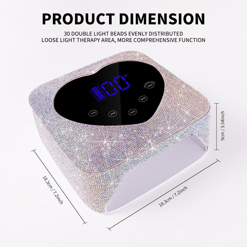 Rechargeable UV Nail Lamp, 1 Box Fast Nail Dryer Curing Lamp with 5 Timer Settings, Touch Control and Auto Sensor Nail Art Tool for Salon and Home