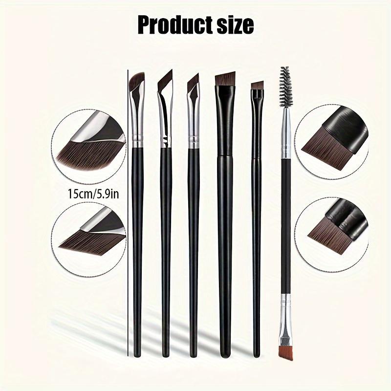 Professional Eyeliner & Eyebrow Brush Set, 6 Counts set Multifunctional Makeup Brush with Soft Bristles, Makeup Tool for Women