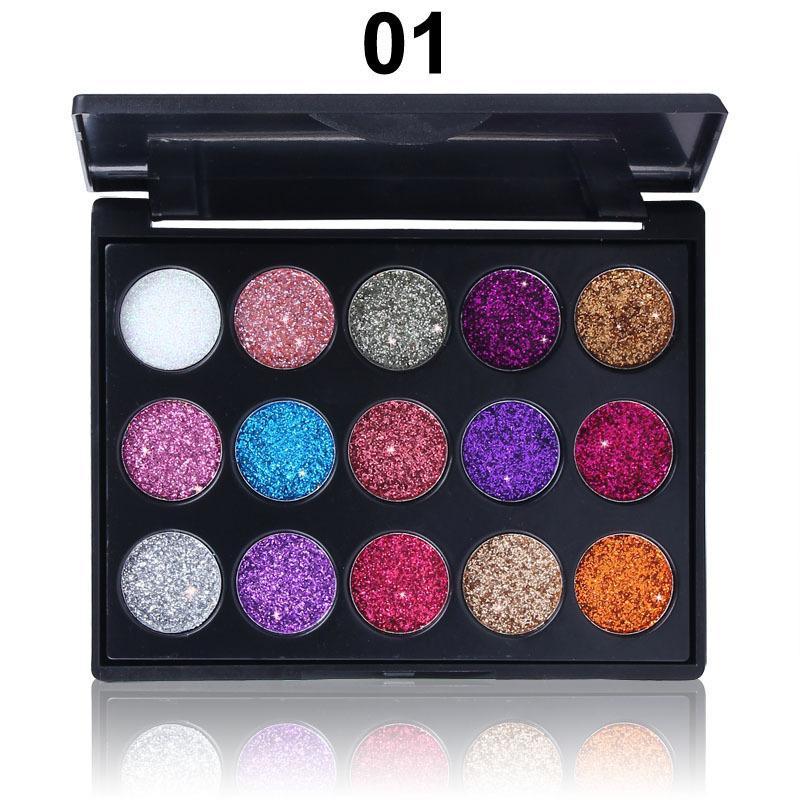 15 Color Glitter Eyeshadow Palette, Shimmering Eye Shadow Makeup Palette, Colorful Eye Makeup Products for All Styles and Occasions