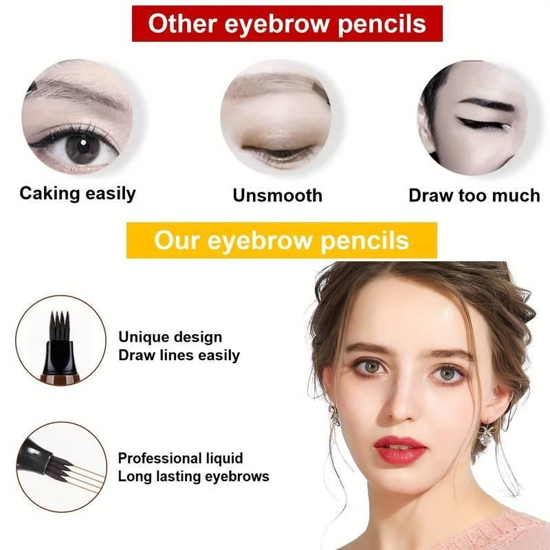 （Free Shipping）Waterproof EyebrowPen,MicrobladingÉyebrow Pencil With 4Split Head,Natural LookingBrowsMakeup ( 5Colors )