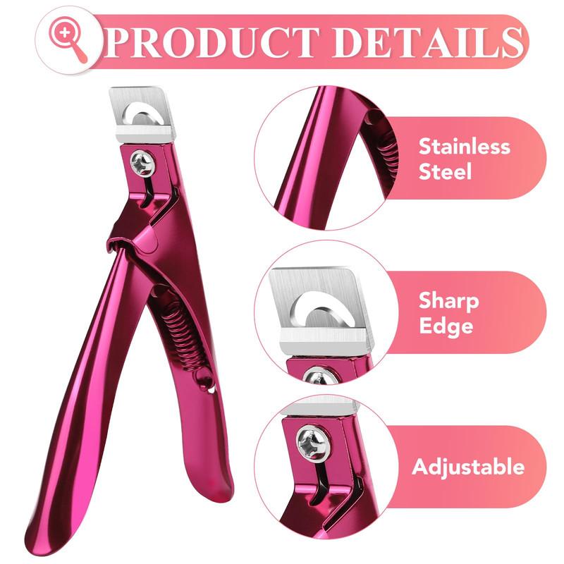 Stunning False Nail Clippers with Magnets! Made of Stainless Steel, these Nail Cutters are perfect for Acrylic Nails. Comes with 15Pcs Small Magnets, Ideal for Salon Nail Art. Your Go-To Nail Clippers for Precise Nail Point Trimming!