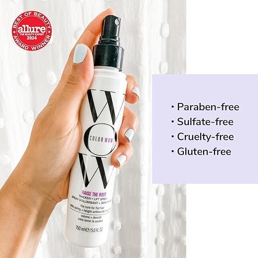 COLOR WOW Raise the Root Thickening + Lifting Spray - All Day Volume for Fine, Flat Hair, No Color Loss 150ml