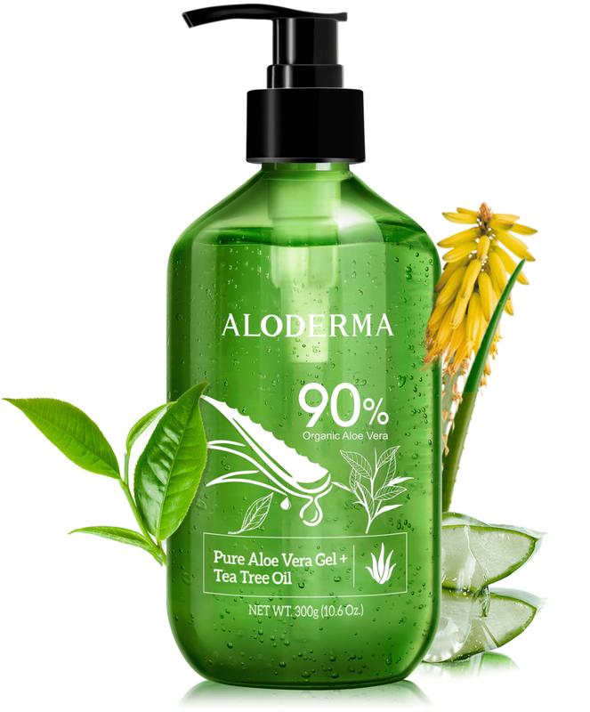 Aloderma Pure Organic Aloe Vera Gel and Hydrators - Made within 12 Hours of Harvest for Maximum Bioactivity Ideal for Skin Repair, Scalp, & Hair, Soothing Aloe Moisturizer