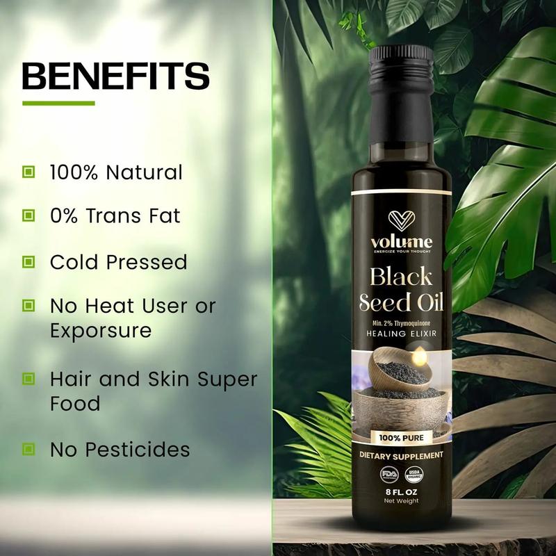 High TQ 100% Pure Black Seed Oil (8oz, Glass Bottle)