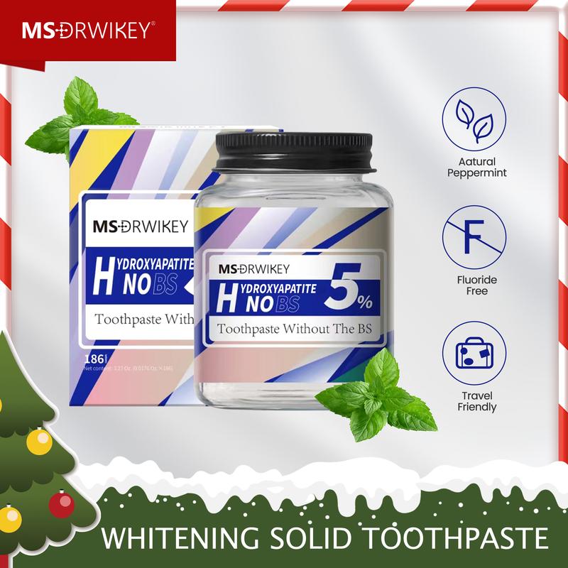 MSDRWIKEY Christmas stocking stuffers  Solid Toothpaste – Fluoride-Free, Eco-Friendly, Travel-Friendly, Long-Lasting Fresh Breath | Natural Oral Care