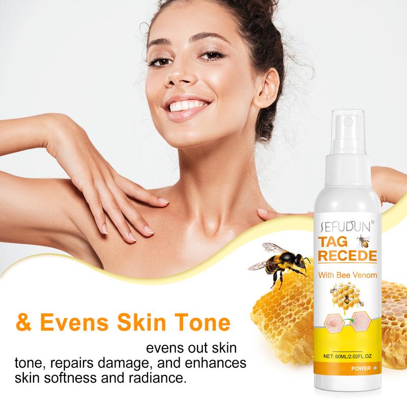 Sefudun 3 PCS Tag Recede Bee Venom, Tag Recede Bee Venom Spray for Women and Men 60ml PCS Skincare Acne Skin Repair