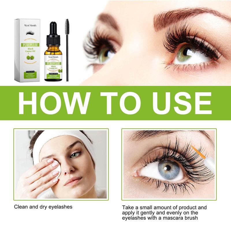 Castor Oil Mascara, Natural Curl Eyelashes Mascara, Professional Eye Enhancement Makeup Products for Women & Girls