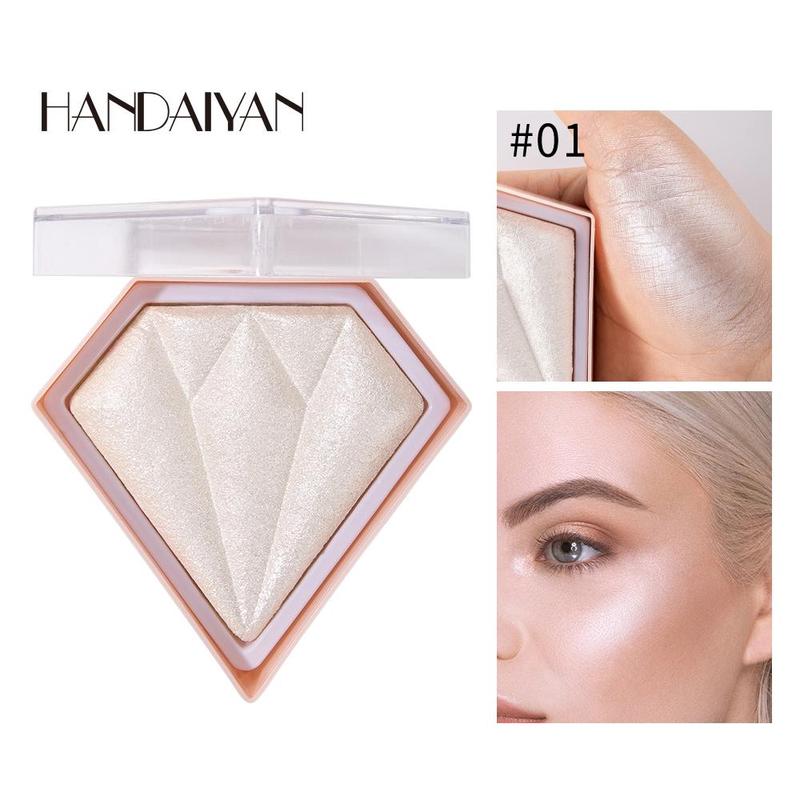 Diamond Shaped Glowing Powder, Glitter Highlighter Palette, Shimmering Highlighter Pearly Makeup Powder, Facial Brightening Nose Contouring Powder