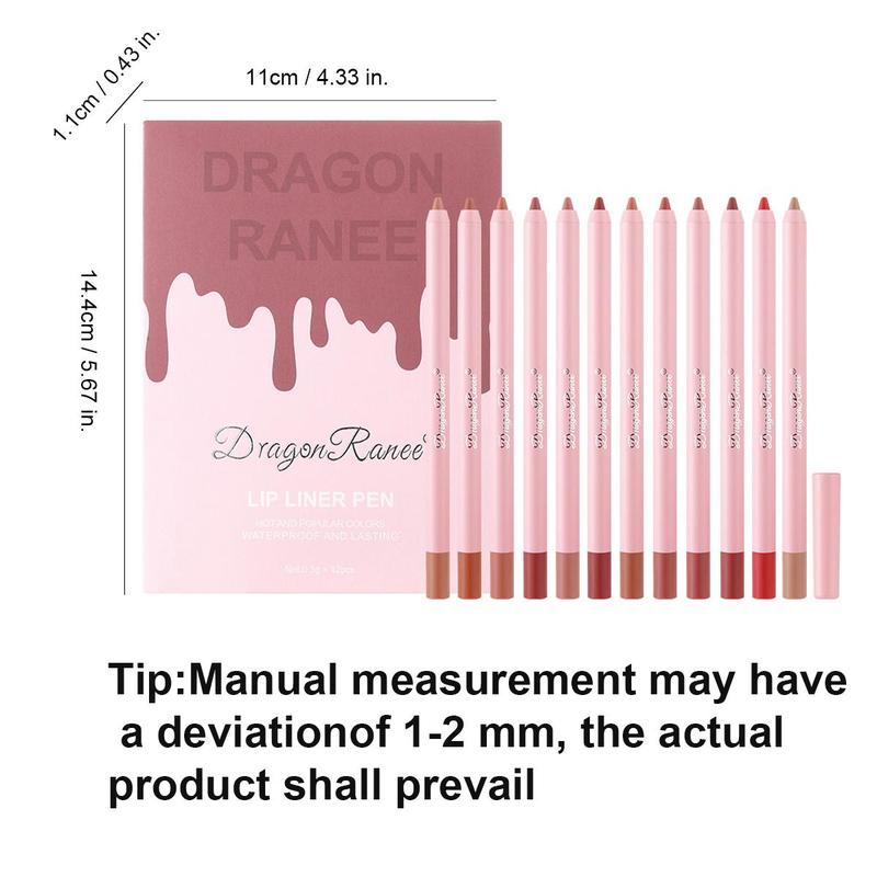 Multi Stick Lip Liners Makeup Products, 12pcs set Long Lasting Lip Liners Set, Waterproof Matte Lip Liner Pencil Suitable for All Occasions Lip Makeup for Girls and Women, Christmas Gift