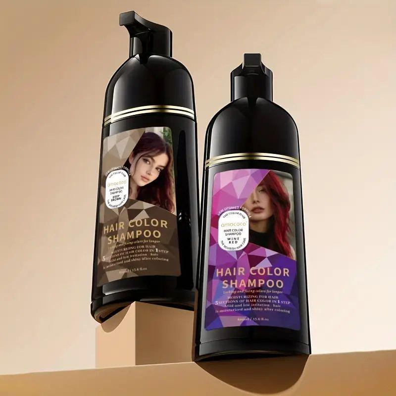 Hair dye Shampoo, Quick hair dye,hair care, Fruity aroma, Various colors available, 3-In-1 Plant extracts Natural Shampoo, Long Lasting, Ammonia-Free, Haircare, Mild (500 mL)